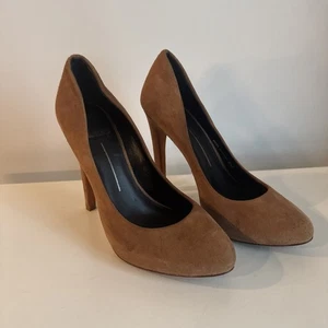 Dolce Vita Womens Slip On High Heel Round Toe Pumps Tan Suede Size 6M - Picture 1 of 14