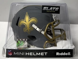 New Orleans Saints Grey Slate Riddell Speed Mini Football Helm - Bild 1 von 6