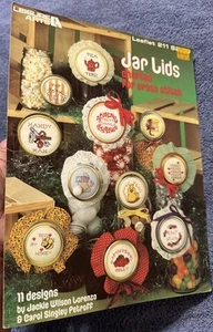1982 Leisure Arts Jar Lids Charted For Cross Stitch 211 Pattern Booklet Vtg 8836 - Picture 1 of 2