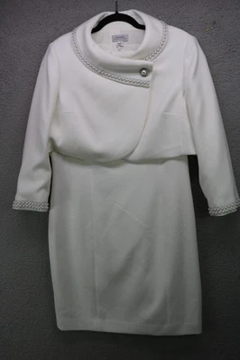 Vestido y cárdigan Tahari-Arthur S.Levine marfil sin mangas-12-Madre de la novia Foto 1 de 4