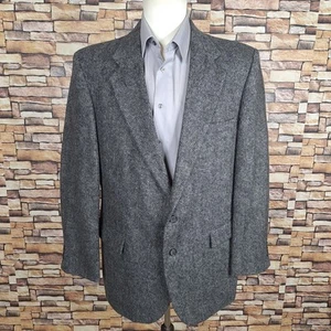 Barrington Jacket Sport Coat Mens 44R Gray Herringbone Tweed Wool - Picture 1 of 10