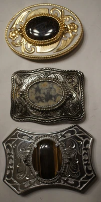 Lote de 3 hebillas de cinturón colección - hebillas de piedra Foto 1 de 4