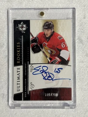 2009-10 cubierta superior Ultimate Collection #124 Erik Karlsson automático radiocontrol novato/299 Foto 1 de 4