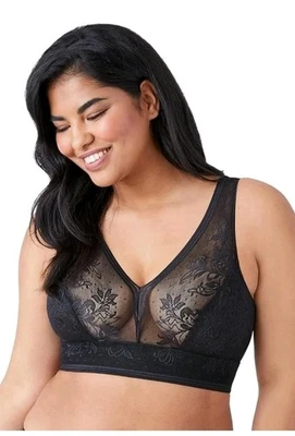 Wacoal 34 Net Effect Soft Cup Women's Bra Wireless 810340 - Image 1 of 4