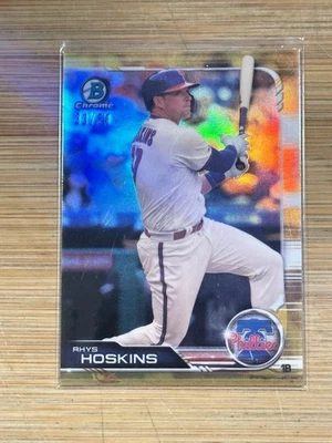 2019 Bowman Chrome Rhys Hoskins #61 Gold Refractor /50 - Image 1 of 2