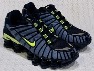 NIKE Shox TL Blue Black Volt Silver Run Walk Sneakers Shoes Mens Youth Kids Sz 4 - Picture 1 of 14