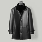 Fur Men's Genuine Leather Mid-length Goatskin Lapel Thickened Coat Lamb Fur Coat