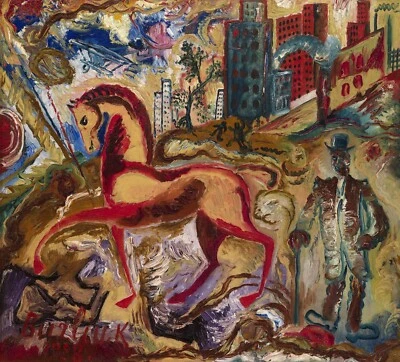 Nueva York por David Davidovich Burliuk - Impresión mate de calidad - MARCO ME 13x19 Foto 1 de 2