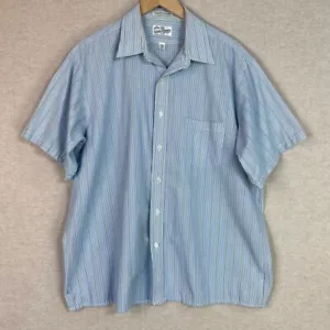 Camicia uomo vintage Sears Roebuck a righe con bottoni taglia 17,5 alta ago singolo lavoro - Foto 1 di 10