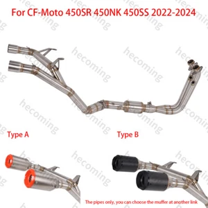 450SR Exhaust Slip on For CF-Moto 450NK 450SR 450SS 2022-2024 Dual Muffler Pipe - Picture 1 of 7