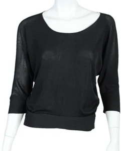 Blusa GUCCI by TOM FORD Negra Seda Tejido Semi Transparente Cintura Atada Manga 3/4 M - Imagen 1 de 7