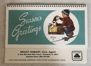 1990 Norman Rockwell Terminkalender State Farm Ephemera Weihnachten Ods3 - Bild 1 von 3