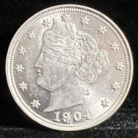 1904 Liberty Nickel grades at Brilliant Uncirculated Great Type Coin Cover