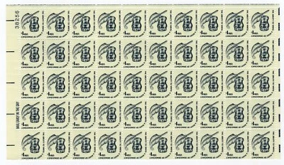 Scott #1581 Inkwell and Quill Plate Block of 50 Stamps - MNH P#38256 UL - Image 1 of 2