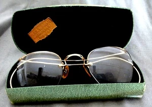 Antique Vintage Bausch & Lomb B&L Eyeglasses 1/10 12K GF Gold Filled Bifocals - Picture 1 of 9