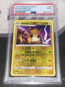 2022 Pokemon Silver Tempest #050 RAICHU REVERSE HOLO/FOIL PSA 9 MINT