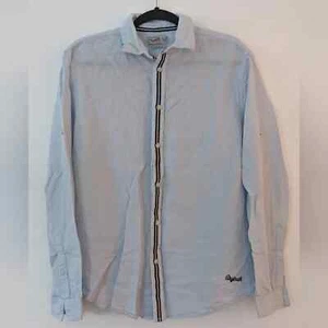 Jack & Jones Button Up Shirt Cotton Linen Blue, Size EU/UK Large - Picture 1 of 9