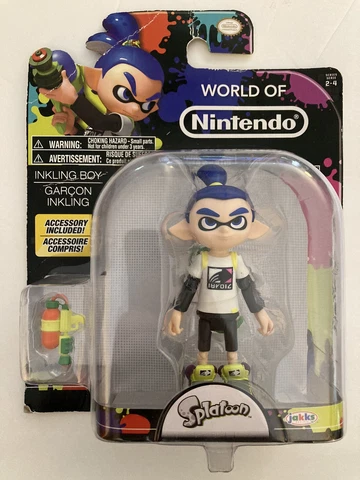 World of Nintendo Splatoon Inkling Boy 4” Action Figure w/ Blaster 2017 Jakks Cover