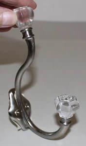 Brainerd Satin Nickel Garment Hook with Plastic Faux Crystal Knob Ends 6-1/4" - Picture 1 of 10