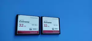 2Pcs SanDisk 32GB 120MB/s Extreme S Compact Flash CF Memory Card SDCFXS-32G - Picture 1 of 4
