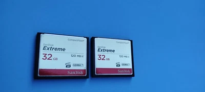 2Pcs SanDisk 32GB 120MB/s Extreme S Compact Flash CF Memory Card SDCFXS-32G - Image 1 of 4