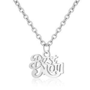Best Mom Pendant Necklace - Silver - Very Cute and Great Mothers Day Gift - Picture 1 of 1