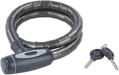 Fahrrad Schloss Panzergliederschloss 2 Schlüsseln rauchschwarz 85 cm lang Dansi