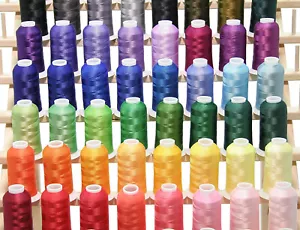 50 Cones Premium 1100Yrd Each of Polyester Embroidery Threads Compatible Brother - Picture 1 of 3