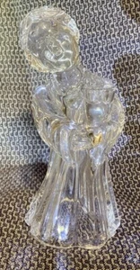Vintage Mikasa Clear Glass Angel Figurine Candle Holder/ Bud Vase 6 Inches Tall - Picture 1 of 6