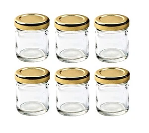 6 42ml Mini Jam Jar Breakfast Preserve Jar 5cm 1.5oz Marmalade Jar Screw Top Lid - Picture 1 of 9