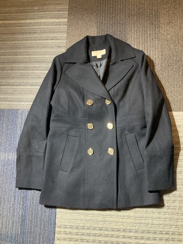 Giacca Donna Medium Michael Kors Nera Miscela Lana PEACOAT