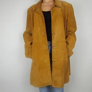 Gabardina corta vintage de cuero gamuza - Imagen 1 de 7