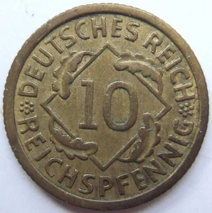 Coin Weimar Republic 10 Reichspfennig 1933 G in Extremely fine - Picture 1 of 2