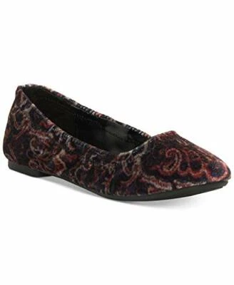 Lucky Brand Emmie Paisley Brocade Velvet Flats, Black, Women Size 5    NEW - Image 1 of 4