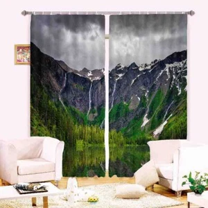 Great Winding Mountains 3D Blockout Photo Print Curtain Fabric Curtains Window - Imagen 1 de 10