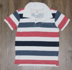 Gymboree Toddler Boys Red, White, Blue Striped Polo Shirt ~ Size 4