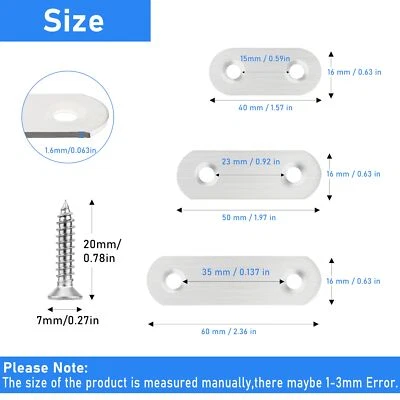 Soporte recto de placa plana de 32 piezas soporte metálico plano placa de conexión fija de metal... Foto 1 de 4
