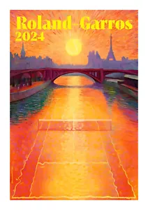 Roland Garros - Tennis - 2024 - AFFICHE POSTER - Afbeelding 1 van 1
