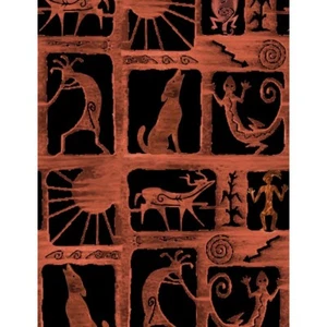 100% Cotton Fabric Timeless Treasures Petroglyphs Wall Drawings - Picture 1 of 1
