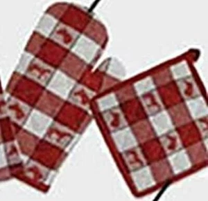 Horsey Kitchen HORSE Design Red Check Potholder ONLY set of 2 CLEARANCE SALE - Picture 1 of 1