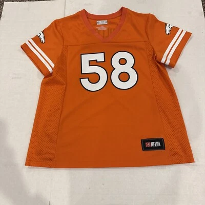 Camiseta de fútbol americano Denver Broncos para mujer grande naranja #58 Von Miller poliéster Foto 1 de 4