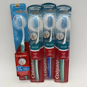 4 LOT Colgate Slim Soft Extra Soft COMPACT Gliding Tip Toothbrush 17x Slimmer - Picture 1 of 7