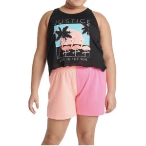 Justice 2pc sleep set tank top and shorts Size Large 12/14 - Picture 1 of 7