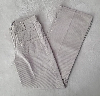 Женские брюки Seven For All Mankind в полоску прямые штанины 26 США эластичные богемный шик - Изображение 1 из 4