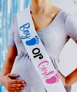 Gender Reveal ‘ Boy Or Girl’ Baby Shower Party Sash - New - Free Ship! AUST - Picture 1 of 7