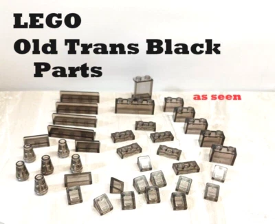 LEGO Old Trans Black Brown Building Parts Panel 1x4 1x2 Bricks Cone Slope Tile - Image 1 of 3