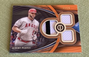 2018 Topps Tribute ALBERT PUJOLS Orange Triple Relic #’d 02/25 LA Angels