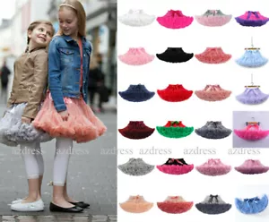 NEW Girls Kids Tutu Skirt Dance Tutu Petticoat Party Dress Ballet Fluffy Layer - Picture 1 of 33