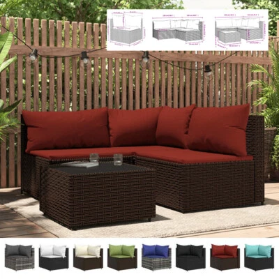 Poly Rattan Sitzgruppe Lounge Gartenmöbel Gartengarnitur Ecksofa Couch Terrasse - Bild 1 von 4