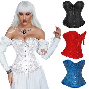 Corsé Mujeres Talla Grande 6-24 Gótico Corsé Top Reino Unido Bustier Sexy Vasco Burlesque - Imagen 1 de 46